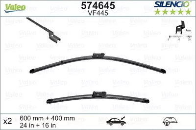 VALEO 574645 Wiper Blade For CITROËNDSFIATFORDMGOPELPEUGEOTRENAULTSEATS • $58.44