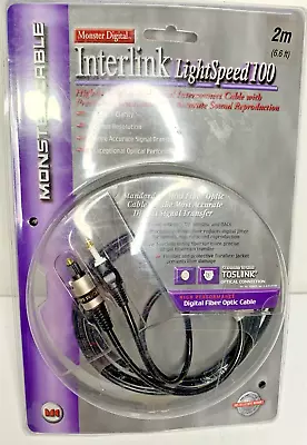 Monster 6.6 Ft Cable Interlink LightSpeed 100 Digital Fiber Optic Audio 2m • $14.95