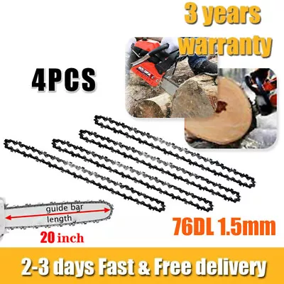 4 Pcs 20inch 76 Drive Links Chainsaw Saw Chain Parts Tool Chainsaw Blade New • £15.99