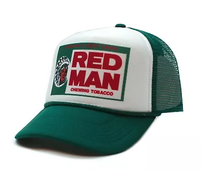 Red Man Chewing Tobacco Hat Vintage Logo Truckers Cap Adult One Size Multi • $18.95