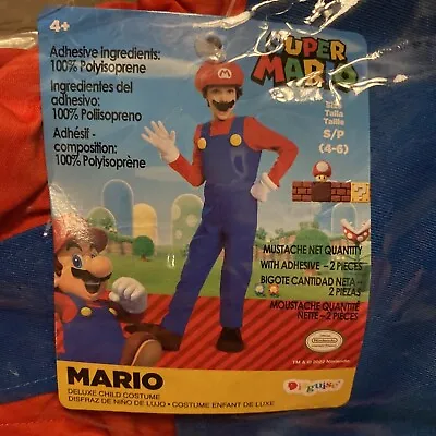 Mario Deluxe Costume Child Small (4-6) New • $38