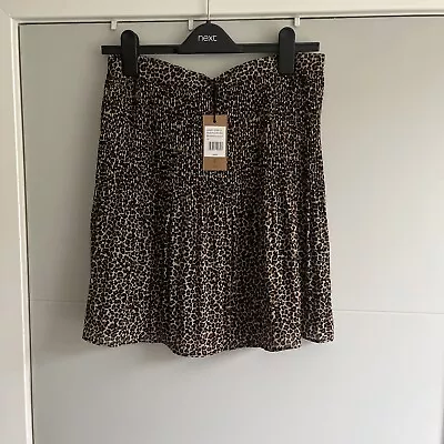 £19.99 • Buy BNWT Hush Women's Natural Leopard Nevah Pleat Mini Skirt - Size 14