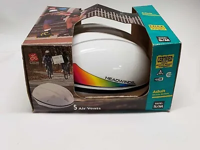 Vintage Adult Bicycle Helmet S/M White Rainbow NEW OLD STOCK WITH BOX • $14