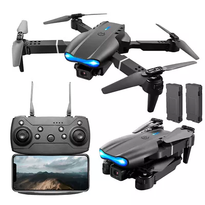 2024 RC Drones Pro GPS WIFI FPV 4K HD Dual Camera Quadcopter Foldable Bag Gifts • £18.99