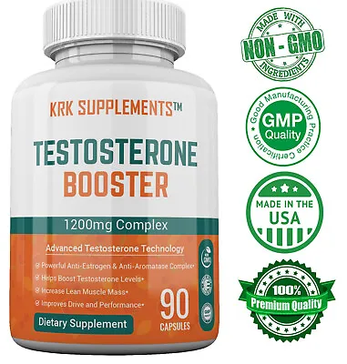 Testosterone Booster Chrysin Low Test Boost Natural Tribulus Terrestris • $14.99