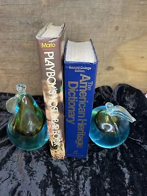 Murano Sommerso Apple And Pear Glass Bookends Alfred Barbini  • $400