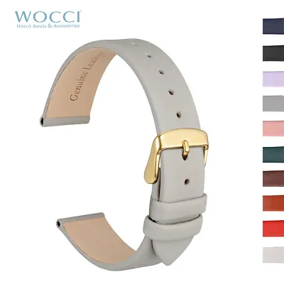 WOCCI Genuine Leather Watch Band For Ladies 10mm 12mm 14mm 16mm 18mm 20mm 22mm • $20.89
