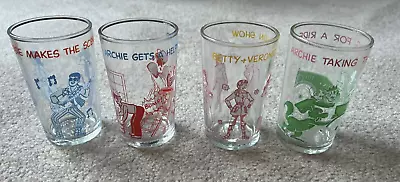 Welch's Vintage 1970's Archie Comics Jelly Jar Juice Glasses-Set Of 4 • $20