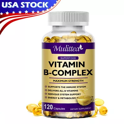 Vitamin B Complex 120 Capsules B1B2B3B5B6B7B9B12 Immune Support Pills • $13.49