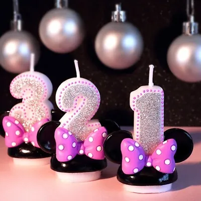 Minnie Mouse Birthday Candles Cake Toppers Kids Disney Theme Wax Candle • $18.99