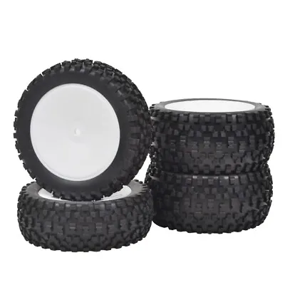 4pcs 1/10 Scale RC Rubber Tires W/ Hex 12mm Wheels Rims For On-Road Buggy RC Car • $24.50