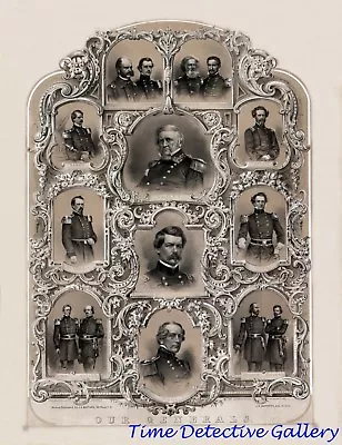 Civil War Union Generals  Our Generals  - C. 1862 - Historic Lithograph Print • $10