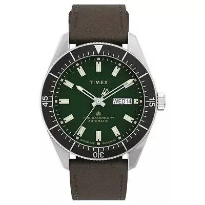 Timex Waterbury Dive Automatic 40mm Stainless Steel Case Leather Watch TW2V24700 • $350