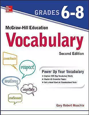 McGraw-Hill Education Vocabulary Grades 6-8 Sec- 1260117049 Paperback Muschla • £19.23