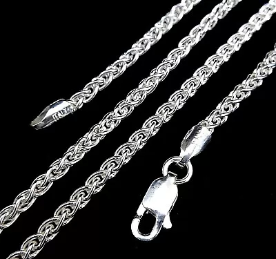 2.5MM Solid 925 Sterling Silver Italian SPIGA/WHEAT Rope CHAIN Necklace Italy • $31.89