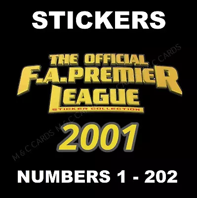 Merlin Premier League 2001 Football Stickers #1 To 202 • £0.99