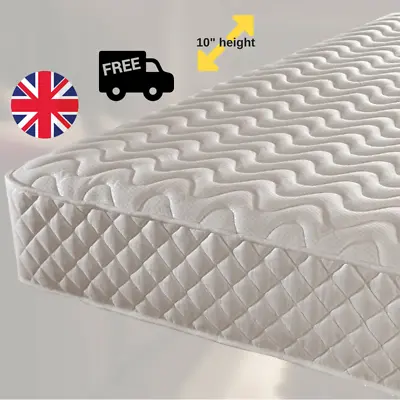 Luxury 10 Inch Damask Micro Quilted Memory Foam Mattress Sprung Mattress-10 INCH • £87.99