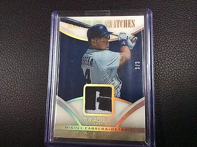 2014 Panini Immaculate Swatches Game Worn Logo Letter Patch Miguel Cabrera 3/3 • $159.99