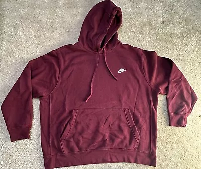 Nike Maroon Red Hoodie Pullover Sweatshirt Men's XL Side Swoosh • $19.99