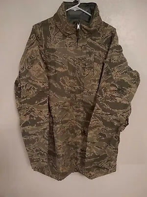 U.S. Military Gore-Tex Environmental Camo Parka Jacket Large Long Hooded • $29.95