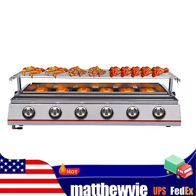 6 Burner Gas BBQ Grill With Sear & Side Burners Stainless Steel Outdoor Barbecue • $115.90