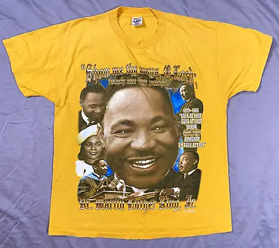 Vintage 90s Martin Luther King Jr Rap T-Shirt Large Double Sided MLK Psalm 25:4 • $68.99