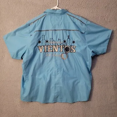 Franky Max Men's Blue Short Sleeve Shirts SZ Large Tamborazo Vientos De Chicago • $9.99