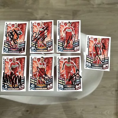 7 Signed Middlesbrough Match Attax 12/13 Championship Cards (As Per Photo) • £15