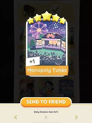 Monopoly Go 5 Star Sticker “Monopoly Tunes” • $7.99