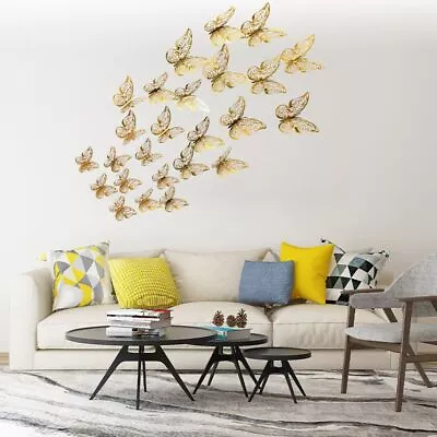 Wall Decals 3D Butterfly Stickers Wall Art Decor Hollow Butterflies Decals • $9.94