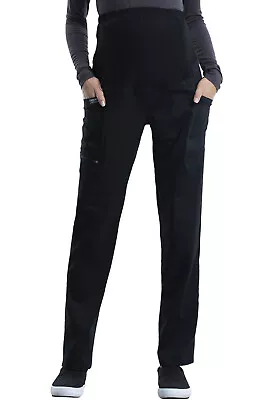 Cherokee Workwear Maternity Straight Leg Tall Pant WW155T BLK Black Free Ship • $36.99