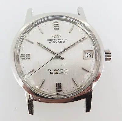 .Vintage Movado Chronometer Kingmatic Esquire Sub Sea 28j Steel Mens Watch  • $962.51