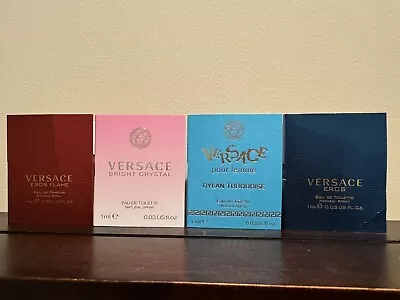 Four Versace Eau De Parfum Toilette Perfume Sample Spray 1 Ml / 0.03 Oz Each New • $9.99