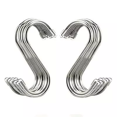 Evob 20 Pack 3.4  S Shaped Hooks Stainless Steel Metal Hangers Hanging Hooks ... • $10.72