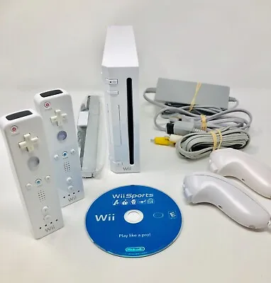Nintendo Wii Console With Wii Sports Game Bundle Lot System 2 Controllers CLEAN! • $127.95