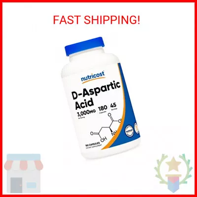 Nutricost D-Aspartic Acid (DAA) Capsules 3000mg Per Serving (180 Capsules) - Non • $20.52