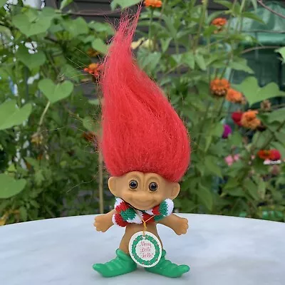 VTG Russ TROLL 3”  Merry Little Elf Red Hair Holiday Christmas Doll • $6.75