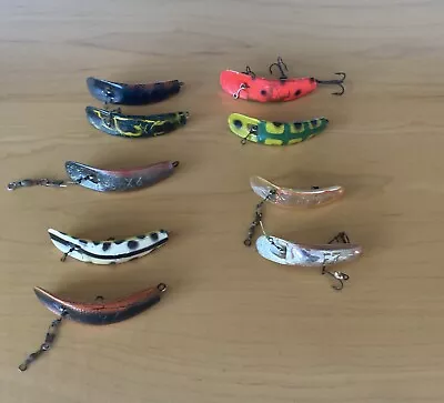 Vintage Helin Flatfish Floppy Lures Assortment In Good Condition • $51