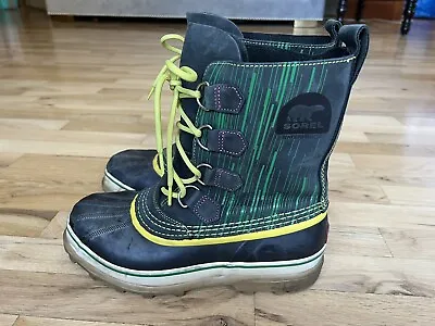 SOREL Caribou Men's Black Waterproof Winter Boots Size: 8  Missing Liners • $19