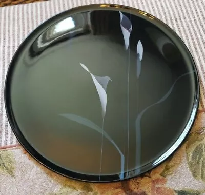 MIKASA Opus Black Japan Calla Lilly 12.25  Cake PLATE Platter FX005 Charcuterie  • $9.99