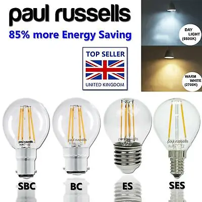£5.99 • Buy E27 B22 E14 B15 LED FILAMENT GOLF LIGHT G45 BULB Warm White Day Light 2W 2.5W 4W