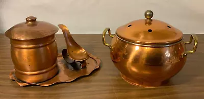 Vintage Gregorian Hammered Copper Tray With Pipe Holder+ Steam Pot • $29.99