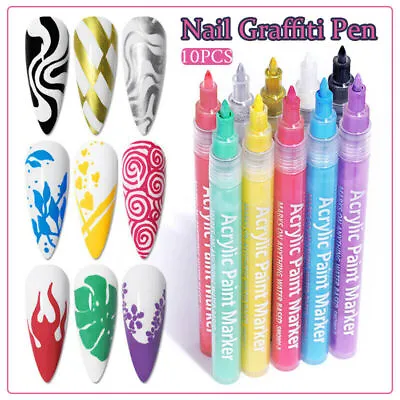 $2.88 • Buy Nail Graffiti Pen For 3D Nail Art DIY Painting Nail Polish Pen Drawing Line Tool