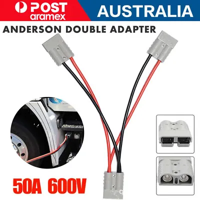 $14.69 • Buy 50 Amp Genuine Anderson Plug Connector Double Y Adaptor 6mm Automotive Cable New