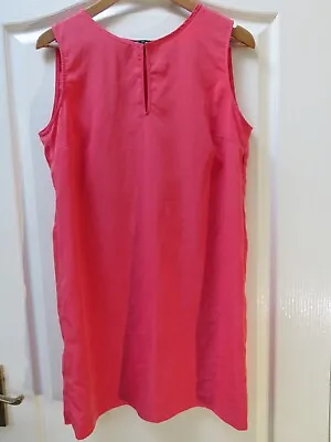 Zara Shift Dress XL Coral Pink Mod 60s Look Flapper Cut Out Back  Occasion • £24.99