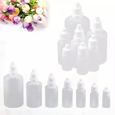 5-100ML Portable Empty Plastic Squeezable Eye Liquid Dropper Box Travel Bottles • £5.99