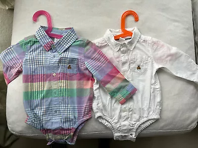 Baby Gap Boys Plaid Bodysuit Button Down Shirts One Piece 12-18 Month • £15