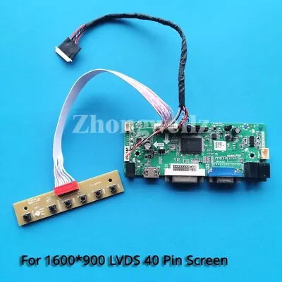 For B140RW03 V1/V0 Screen 40 Pin LVDS VGA DVI HDMI 1600x900 LCD Driver Board Kit • $25.40