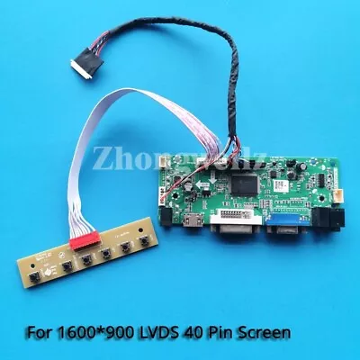 For B173RW01 V0/V1/V2 VGA DVI HDMI 1600x900 40 Pin LVDS Screen Driver Board Kit • $25.40