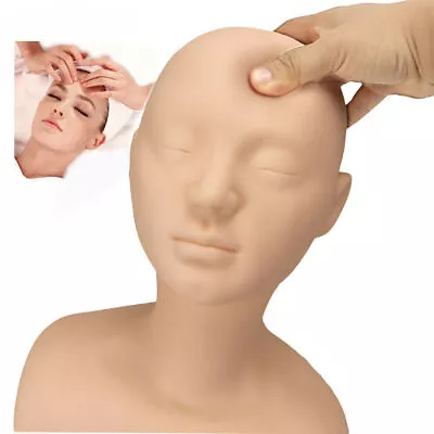 Soft Silicone Massage Training Mannequin Head With Shoulder Make Up Practice • $60.83
